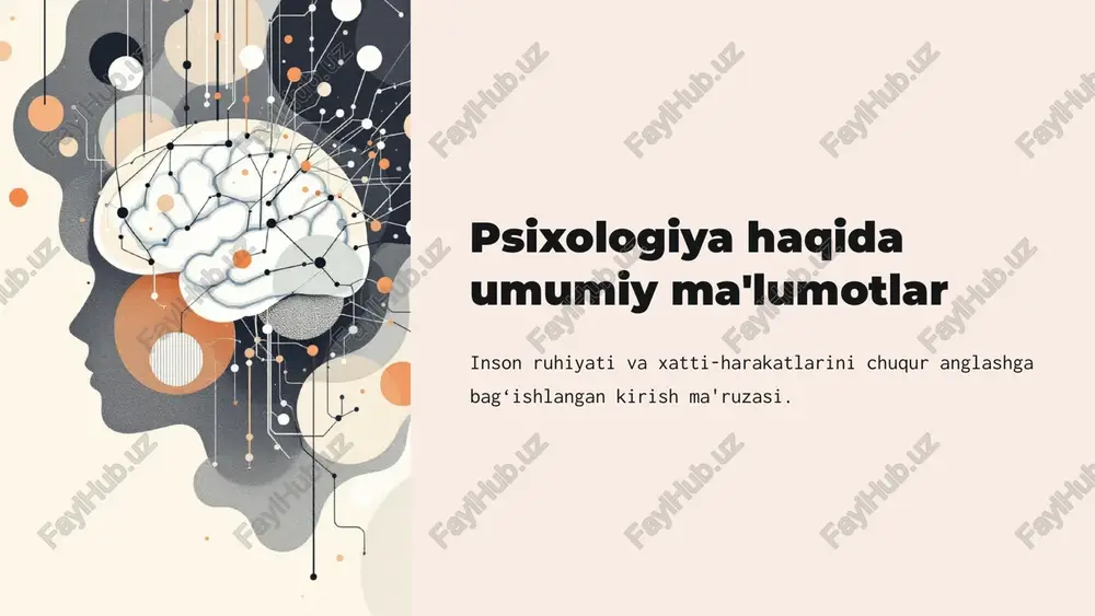 psixologiya haqida umumiy ma'lumotlar — PPTX