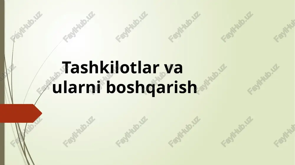 tashkilotlar va ularni boshqarish — PPTX