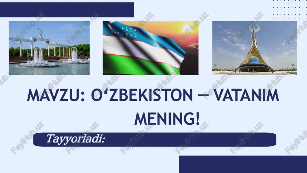 oʻzbekiston─ vatanim mening! — PPTX