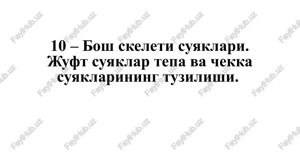 bosh skeleti suyaklari — PPTX