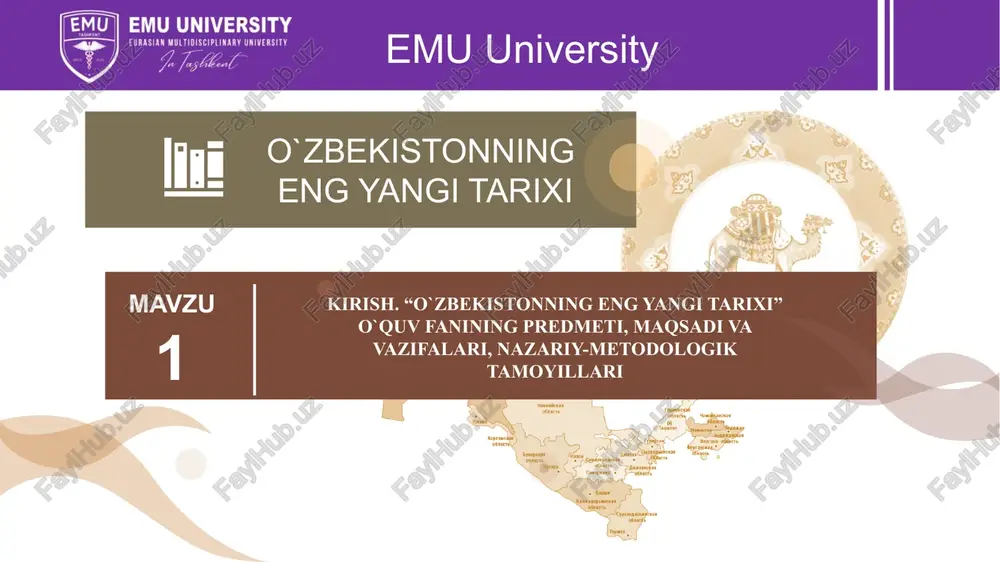 o`zbekistonning eng yangi tarixi — PPTX