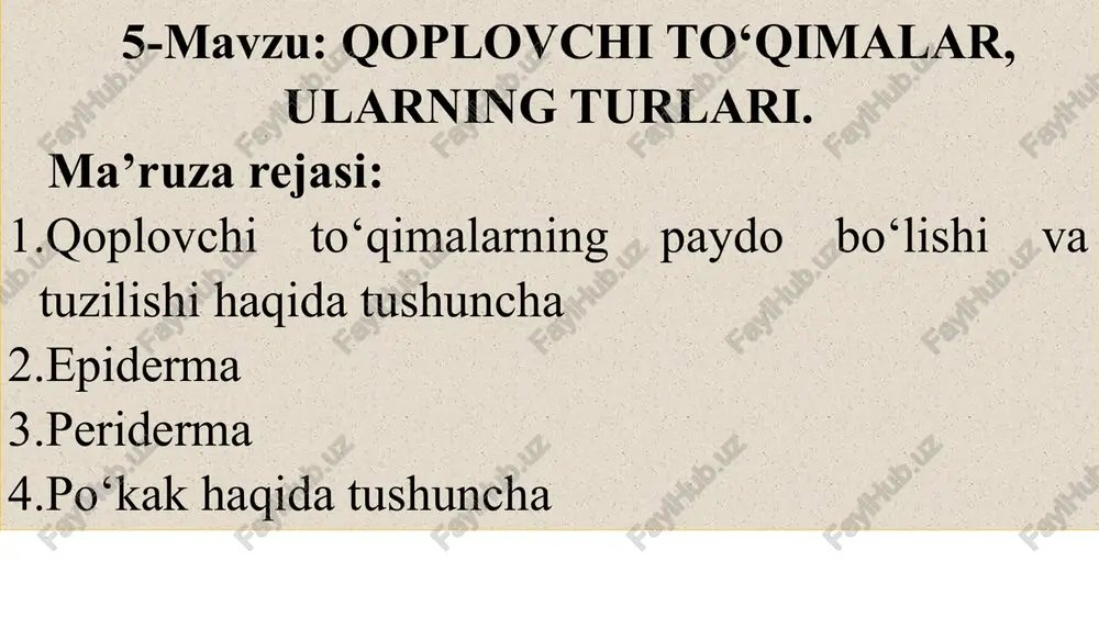 qoplovchi to'qimalar — PPTX