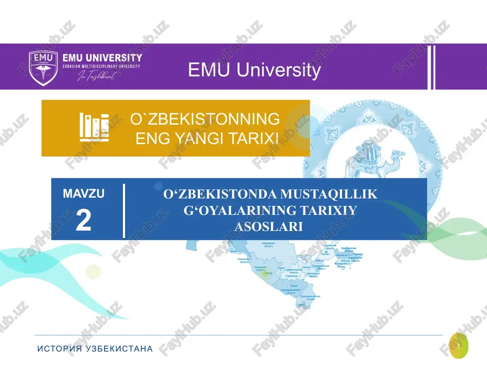 o'zbekistonning eng yangi tarixi — PPTX