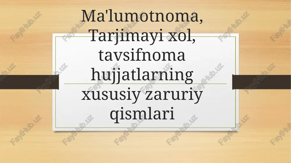 ma'lumotnoma, tarjimayi xol — PPTX