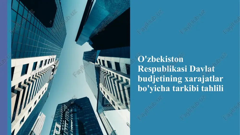 o'zbekiston respublikasi davlat budjetining xarajatlar bo'yicha tahlili — PPTX