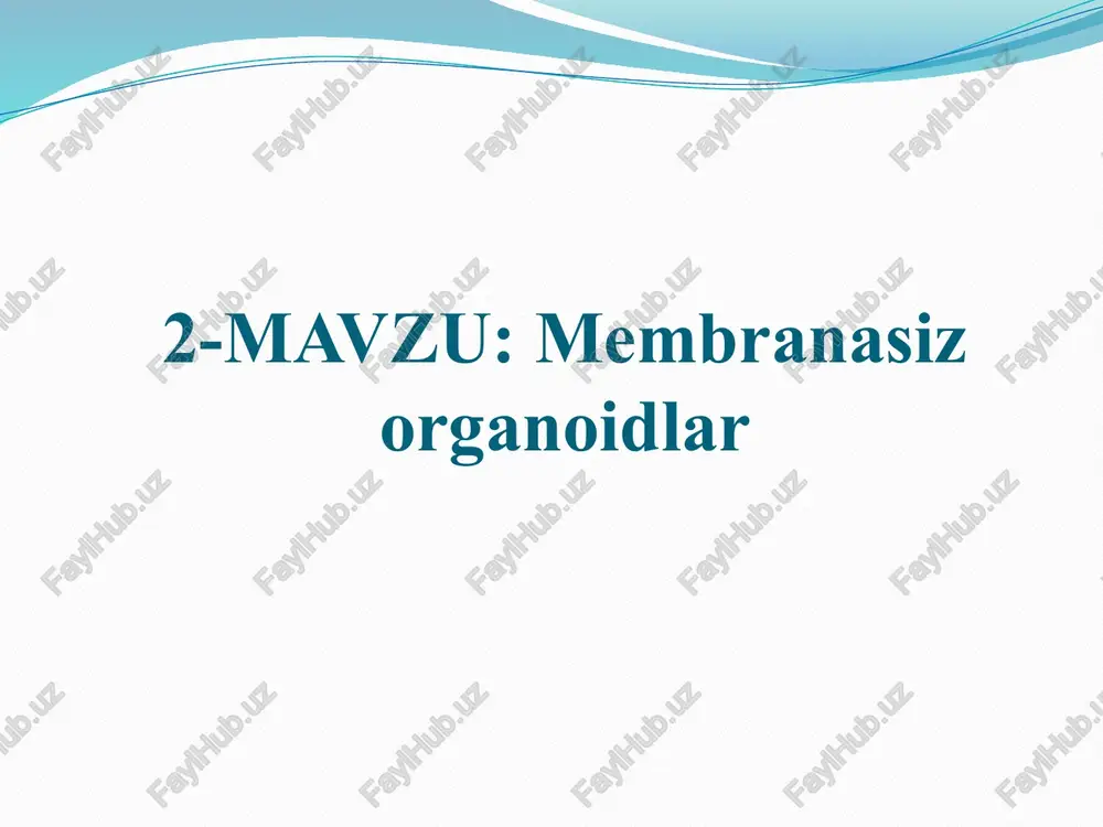 membranasiz organoidlar — PPTX