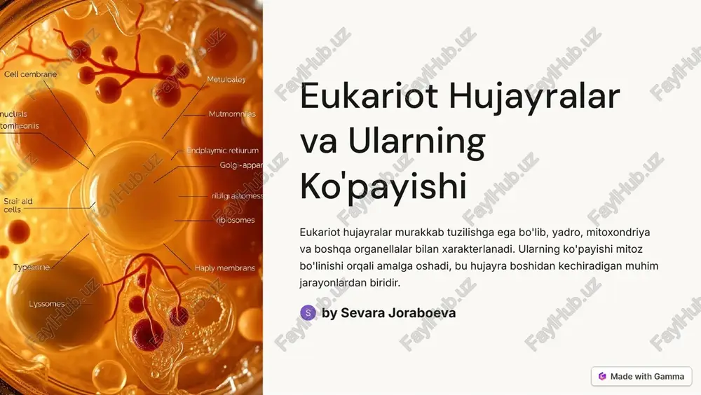 eukariot hujayralar va ularning ko'payishi — PDF