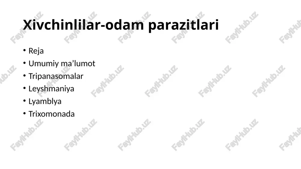 xivchinlilar-odam parazitlari — PPTX