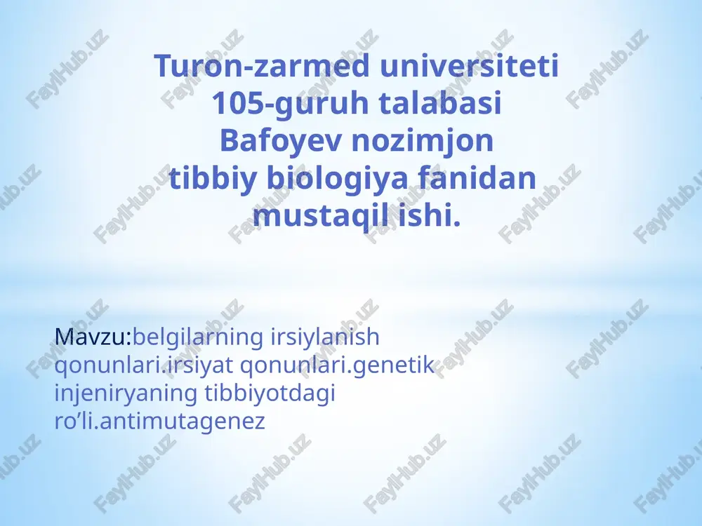 irsiyat qonunlari — PPTX