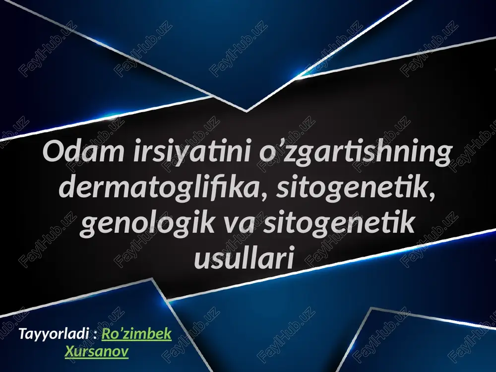 sitogenetik usul — PPTX