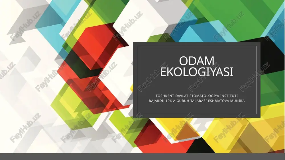 odam ekologiyasi — PPTX