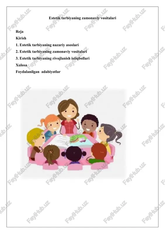estetik tarbiyaning zamonaviy vositalari — DOCX