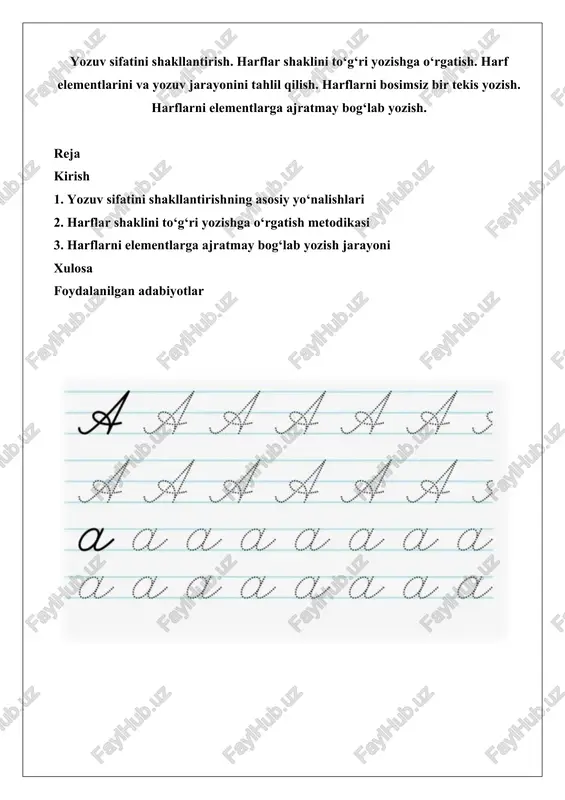 yozuv sifatini shakllantirish — DOCX