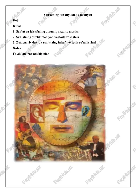 san’atning falsafiy estetik mohiyati — DOCX