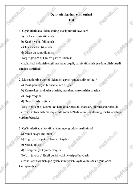 ogʻir atletika dam olish turlari — DOCX