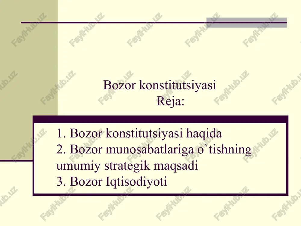 bozor konstitutsiyasi — PPTX