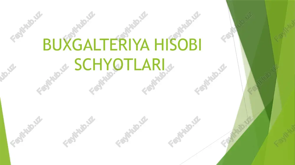 buxgalteriya hisobi schyotlari — PPTX