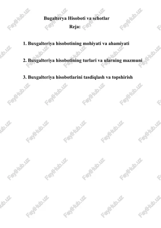 bugalterya hisoboti va schotlar — DOCX