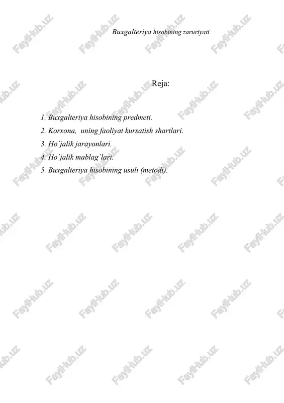 buxgalteriya hisobining zaruriyati — DOC
