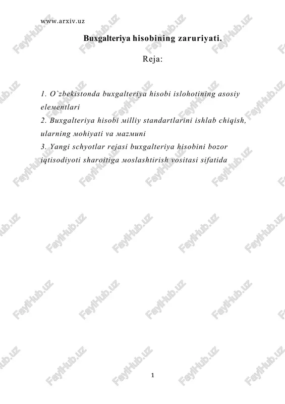 buxgalteriya hisobining zaruriyati. — DOC