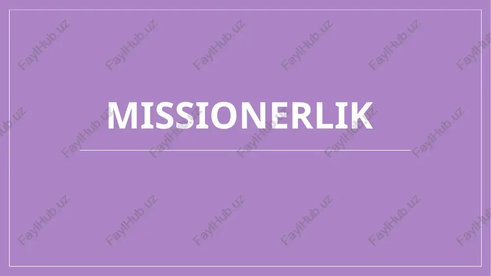 missionerlik — PPTX