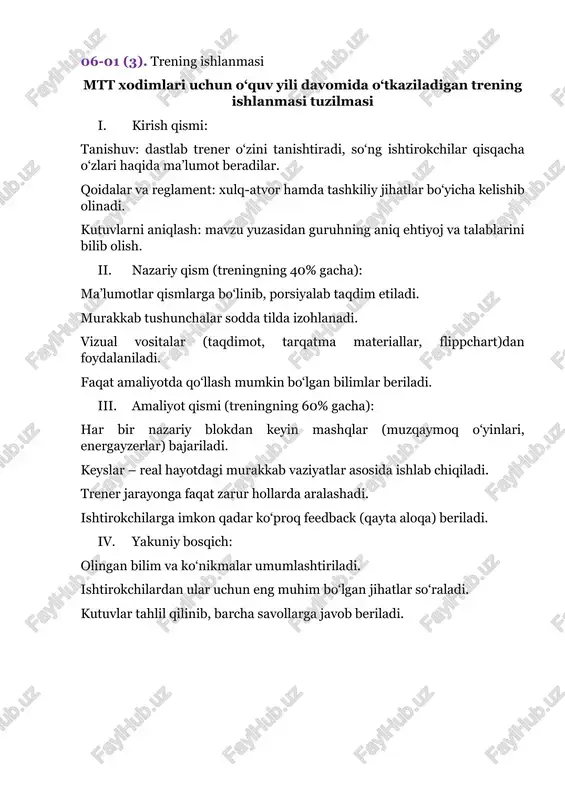 trening ishlanmasi — PDF