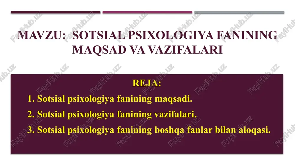 sotsial psixologiya — PPTX