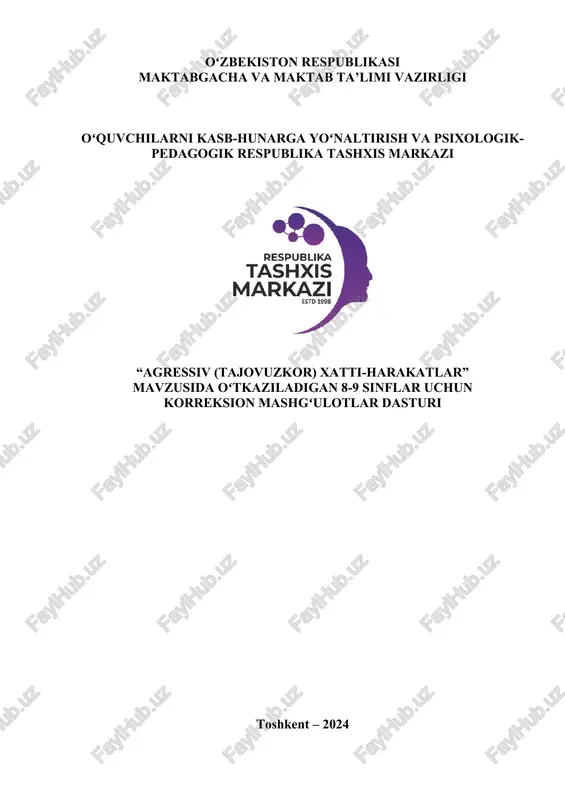 korrektsion mashg'ulotlar dasturi — DOCX