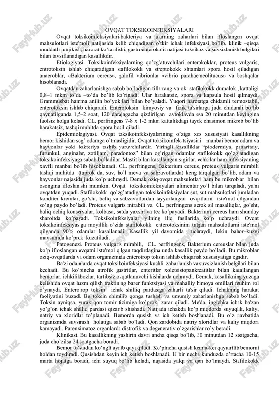 ovqat toksikoinfeksiyalari — DOCX