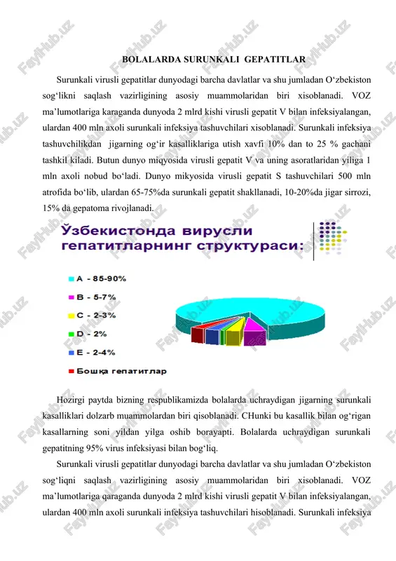bolalarda surunkali gepatitlar — DOCX