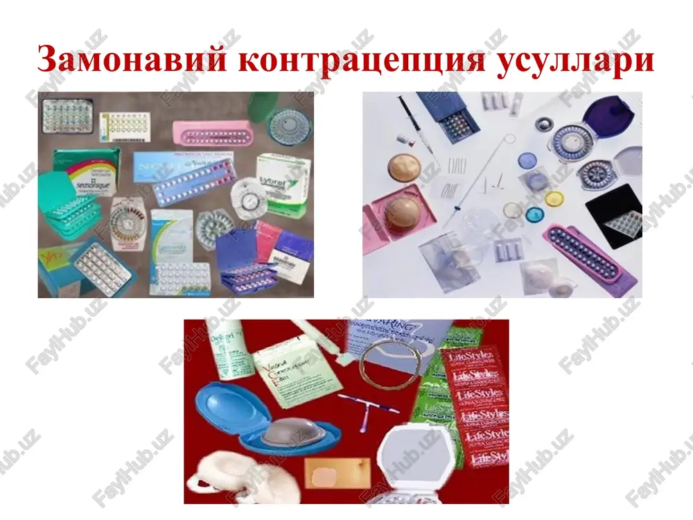 zamonaviy kontratseptsiya usullari — PPTX