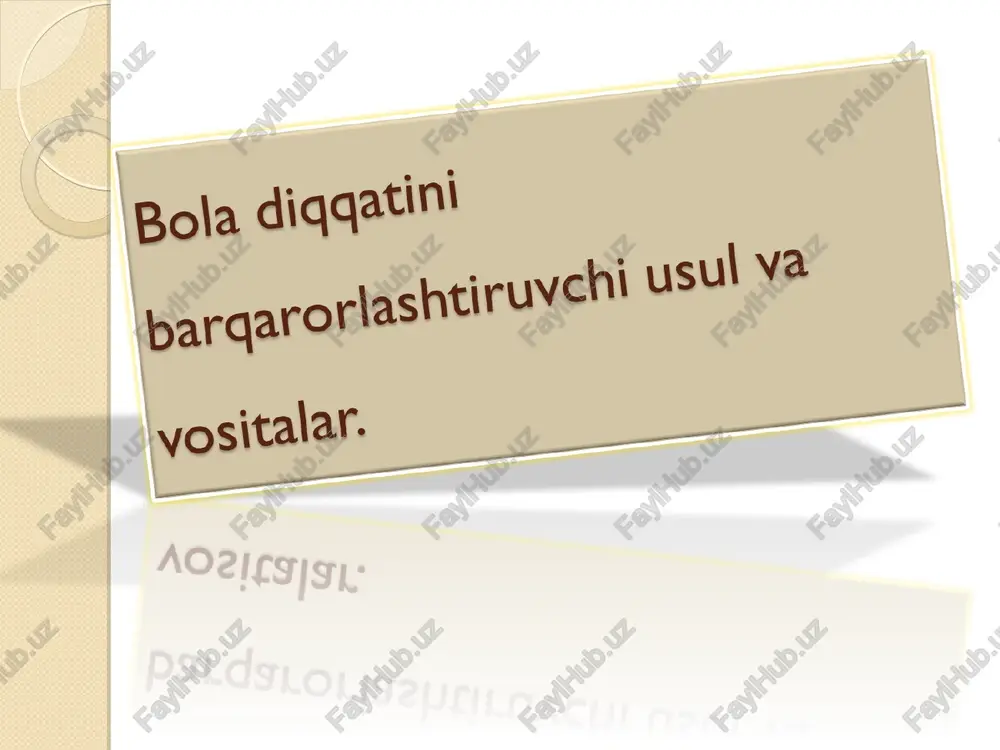 bolalarda diqqatning rivojlanishi — PPT