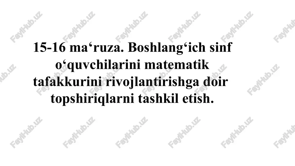 matematika topshiriqlar — PPTX