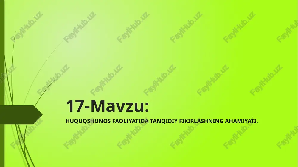 huquqshunoslik fanidan ma'ruzalar — PPTX