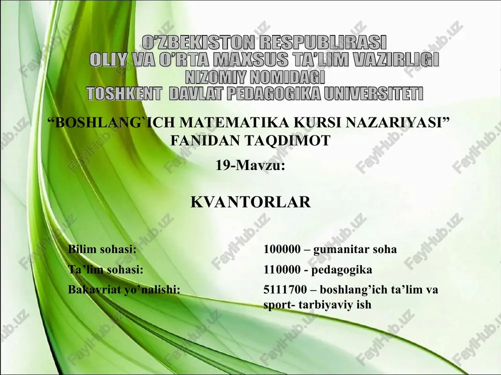 kvantorlar — PPT