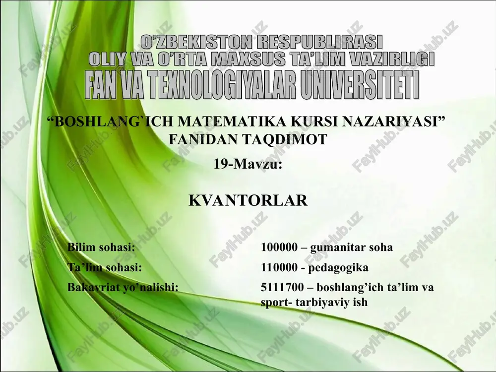 kvantorlar — PPT