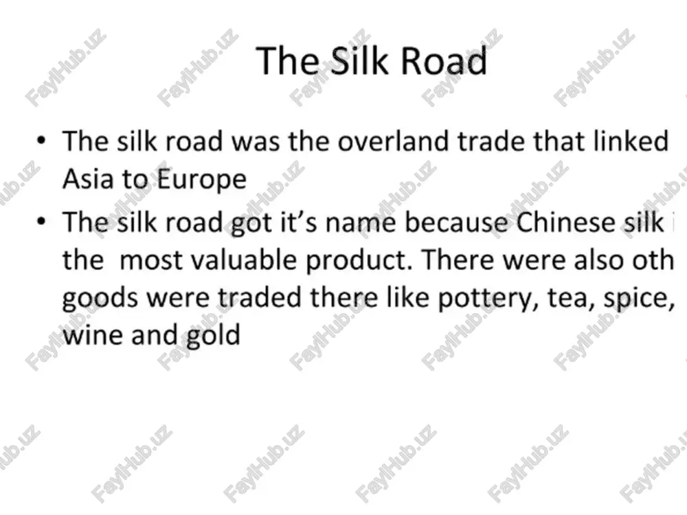 the silk road — PPTX