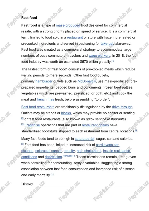 fast food — DOCX