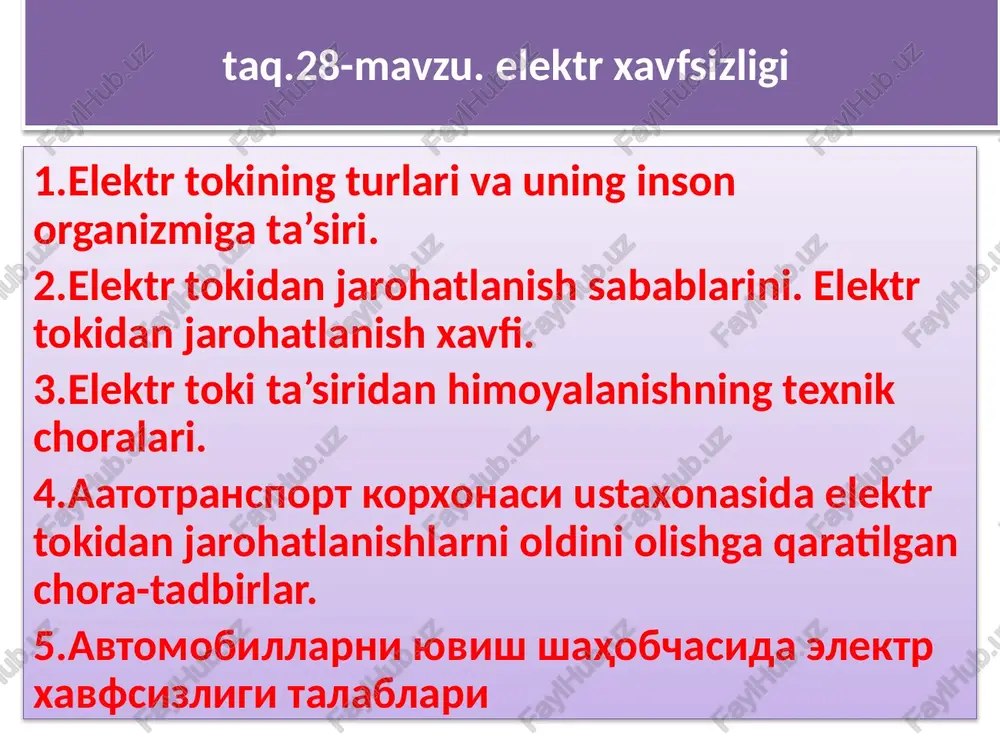 elektrxavfsizligi — PPTX