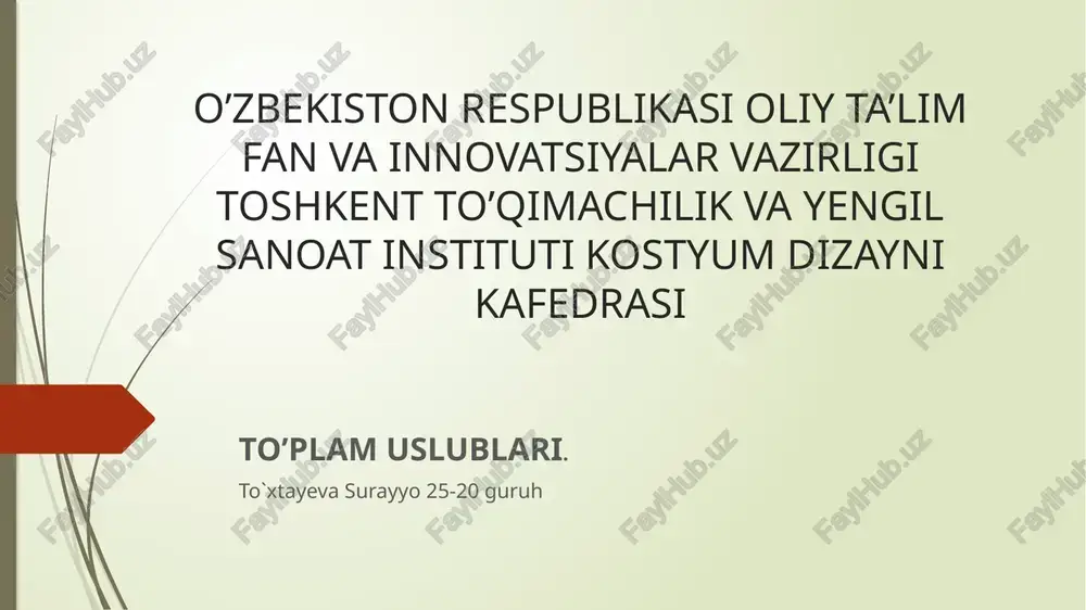 to’plam uslubitarixi — PPTX