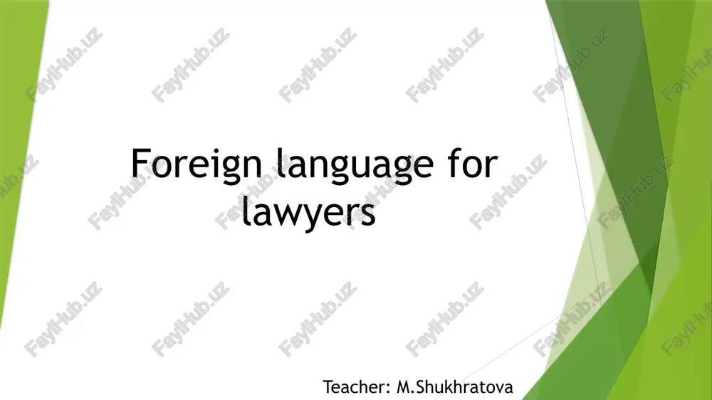 foreign language for lawyers — PPTX