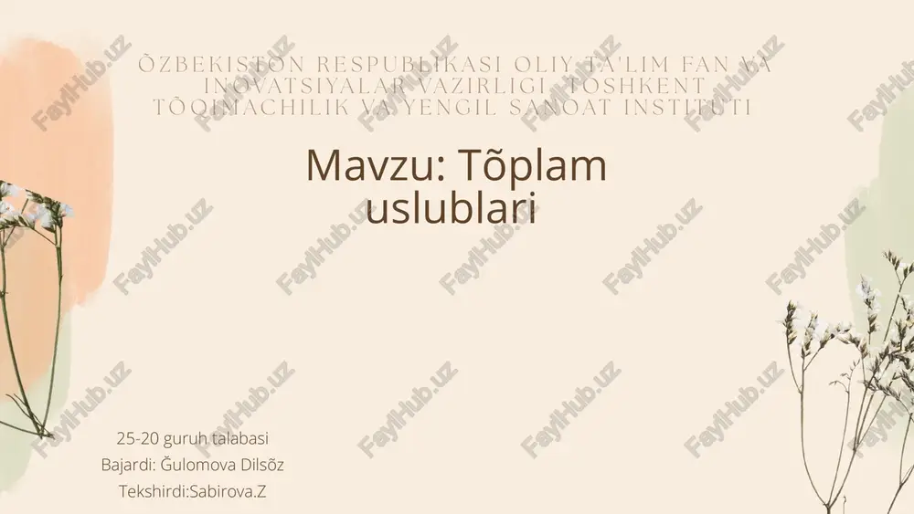 ayollar tõy libosi tarixi — PPTX