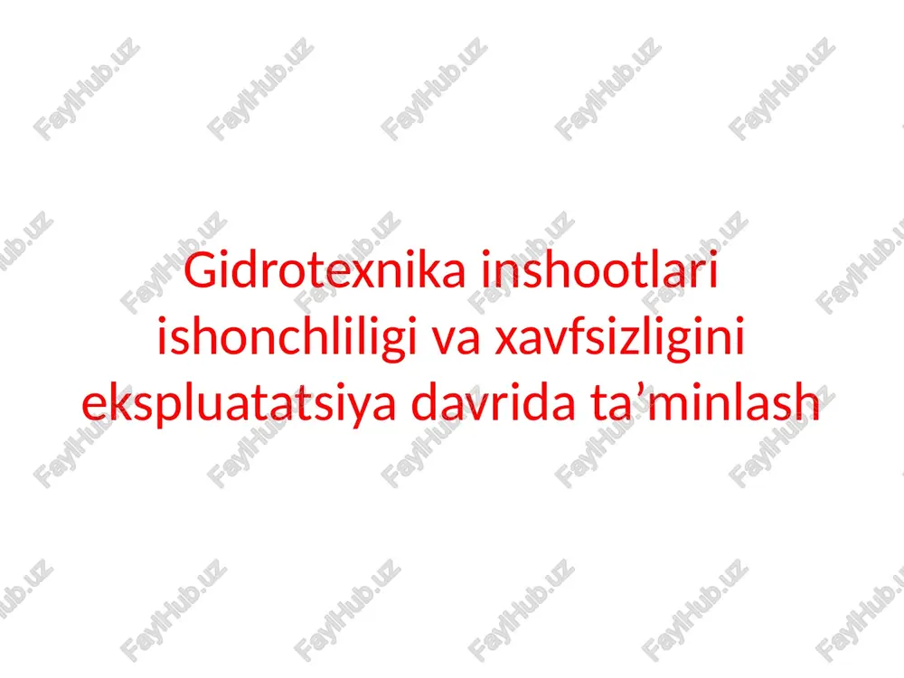 gidrotexnika inshootlari — PPTX