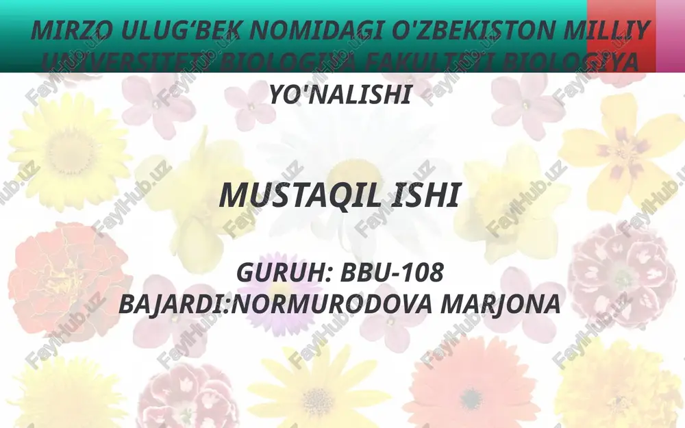 gullari turlicha shakl va rangli gulqo‘rg‘onlar — PPTX