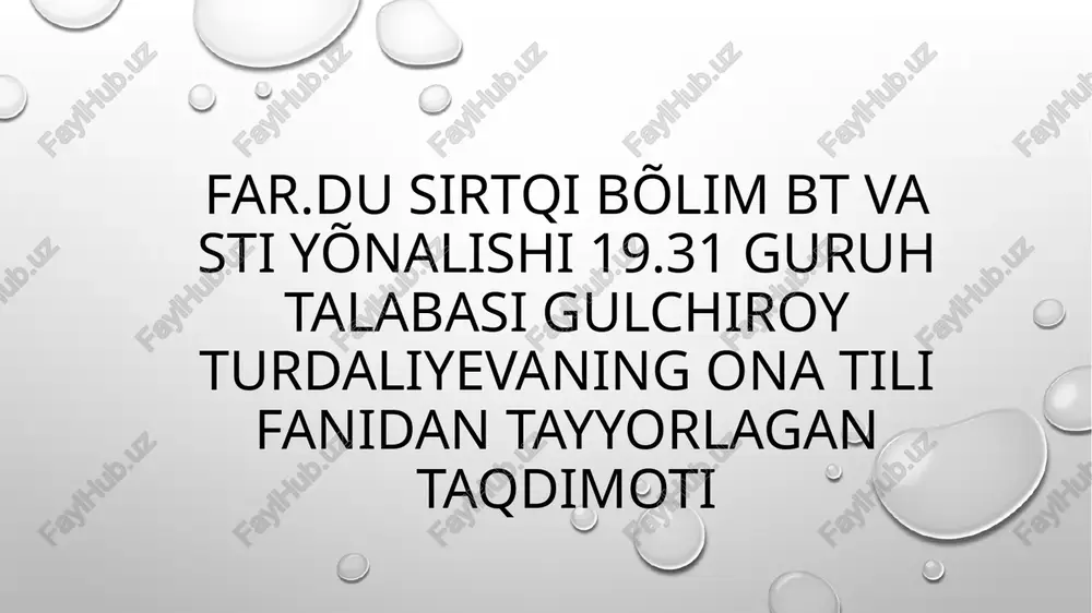 ona tili fanidan tayyorlagan taqdimoti — PPTX