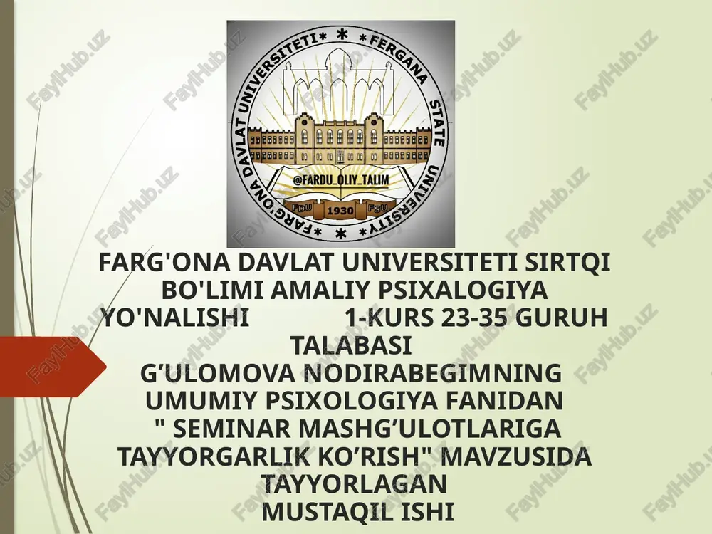 seminar mashg'ulotlari — PPTX