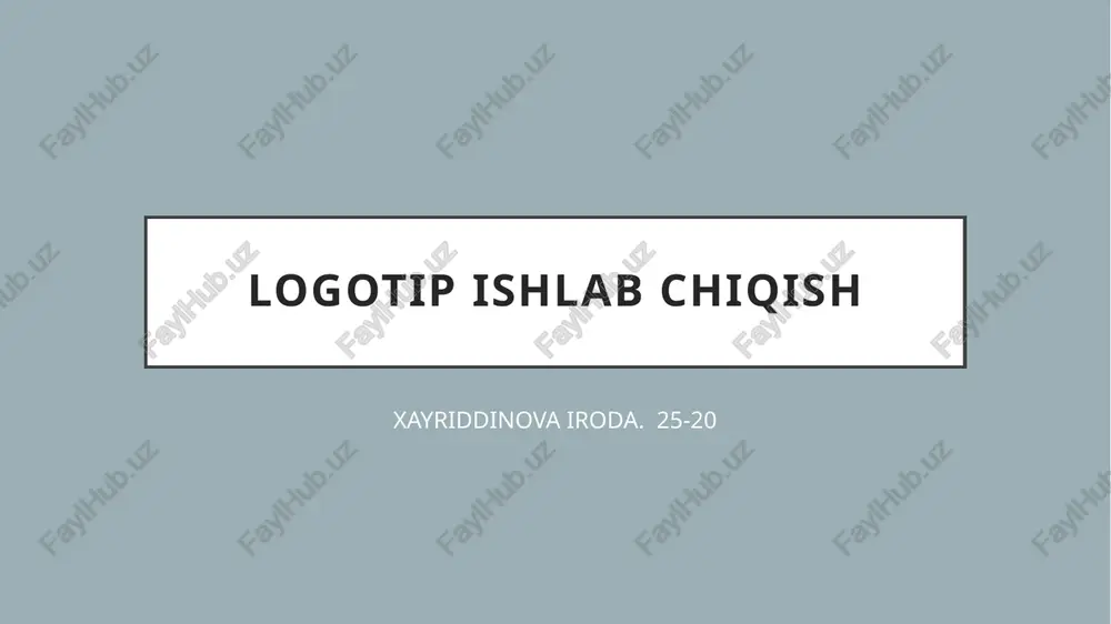 logotip ishlab chiqish — PPTX