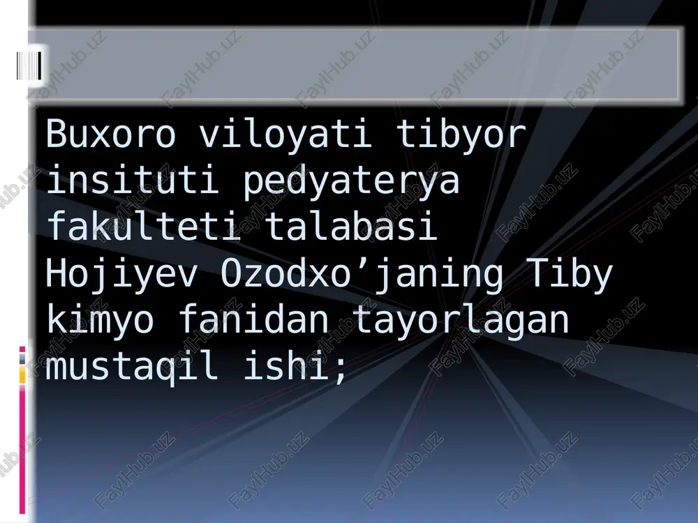 organizmdagi bufersistemalar vaularning ahamiyati — PPTX