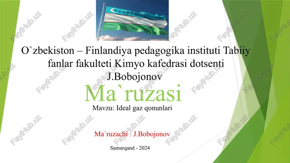 idealgaz qonunlari — PPTX
