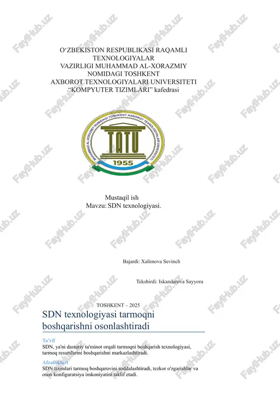 sdn texnologiyasi — PDF